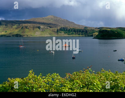 Bateaux sur la baie de Portree Île de Skye scotland uk Banque D'Images