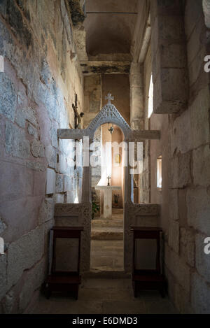 L'église de St Martin, église romane construite au début de la passerelle au-dessus des sentinelles le Golden Gate, Split, Croatie Banque D'Images