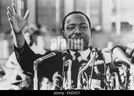 Martin Luther King, Jr., Close-Up pendant le discours, vers 1960 Banque D'Images