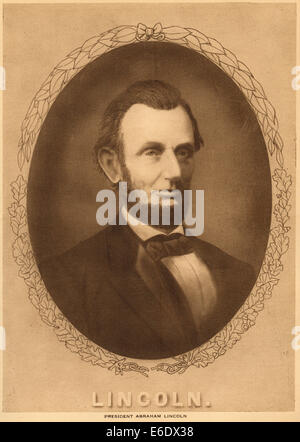 Abraham Lincoln, 16e président des États-Unis, Portrait, vers 1860 Banque D'Images