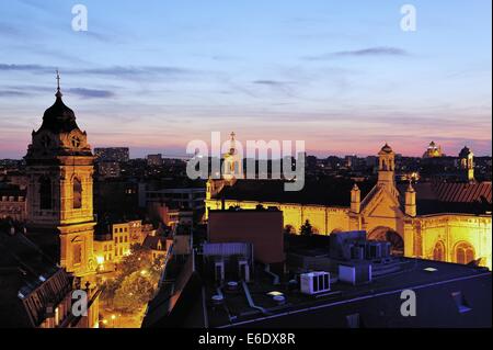 Une vue sur Sainte Catherine/Sint Katelijne à Bruxelles au crépuscule Banque D'Images