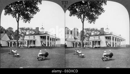 Maison de George Washington, Mount Vernon, Virginia, USA, carte stéréo Banque D'Images