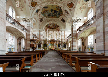 Eglise de Saint Maurice, ancienne abbaye bénédictine d'Ebersmunster, Molsheim, Alsace, France Banque D'Images