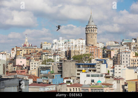 La tour de Galata et les toits, Istanbul Turquie Banque D'Images