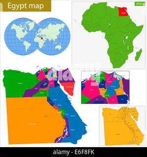 Carte de l’Egypte Banque D'Images