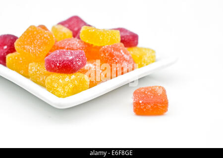 Bonbons de marmelade sur une assiette Banque D'Images