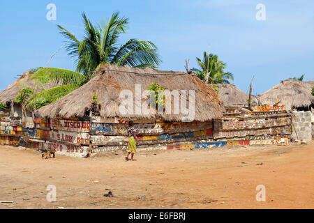 Ada Foah village de pêcheurs, d'Accra, Ghana, Afrique Banque D'Images