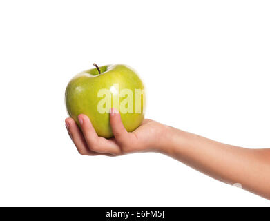 Fille main avec Apple Banque D'Images