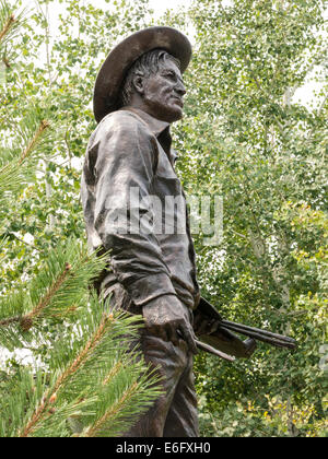 C.M.Musée de Russell, Russell CM Statue, Great Falls, MT Banque D'Images