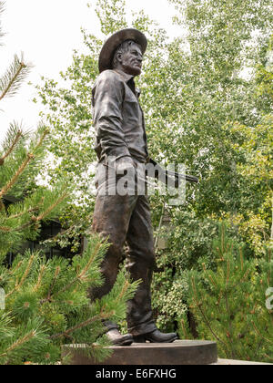 C.M.Musée de Russell, Russell CM Statue, Great Falls, MT Banque D'Images