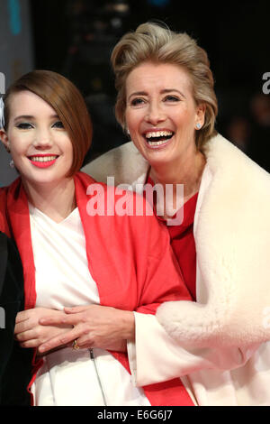 Les British Academy Film Awards (BAFTA) 2014 s'est tenue au Royal Opera House - Arrivées en vedette : Emma Thompson,fille Gaia Romilly Wise Où : London, Royaume-Uni Quand : 16 Mars 2014 Banque D'Images