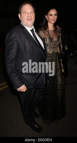 EE British Academy Film Awards (BAFTA) after party au Grosvenor House - Arrivées avec : Harvey Weinstein,Georgina Chapman Où : London, Royaume-Uni Quand : 16 Mars 2014 Banque D'Images