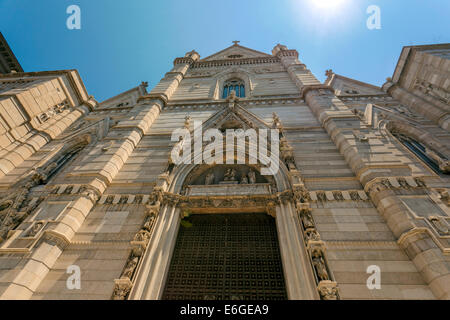 Duomo (cathédrale) di San Gennaro à Naples, Neoghotic 1905 Façade par Errico Alvino Banque D'Images