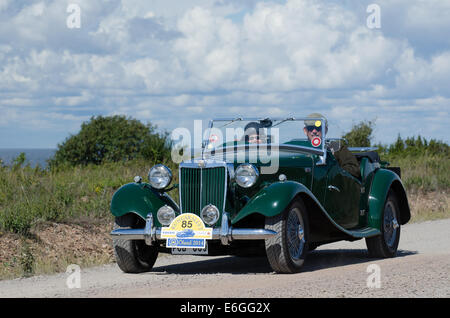 MG TD (1953) en oldtimer rallye en Suède Banque D'Images