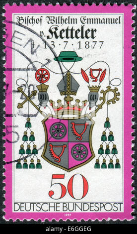 Timbres en Allemagne, 100e anniversaire de la mort de Wilhelm Emmanuel von Ketteler, évêque Ketteler's Coat of Arms Banque D'Images