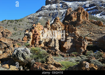 Spectaculaires formations rocheuses dans le Parc National du Teide, Tenerife, Canary Islands Banque D'Images