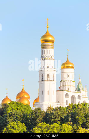 Dômes dorés des églises orthodoxes à Moscou Banque D'Images