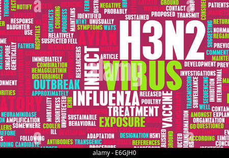 H3N2 Concept comme un sujet de recherche médicale Banque D'Images