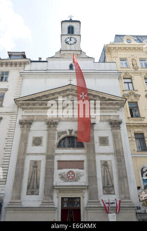 L'Autriche, Vienne, Kärntner Straße, façade de l'Église, le Maltais Malteserkirche. Pas de version. Banque D'Images