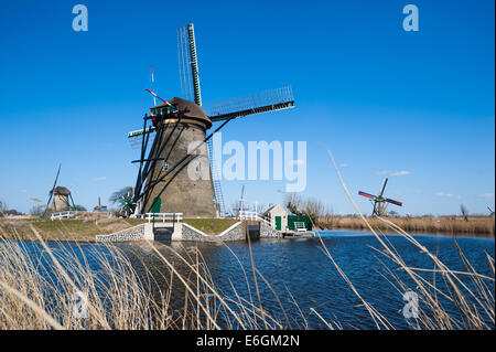 Moulins à vent de Kinderdijk, Pays-Bas Banque D'Images