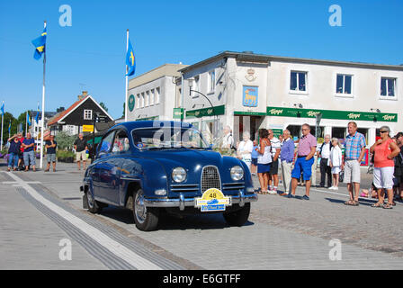 Saab 96 (1962) en rallye automobile oldtimer en Suède Banque D'Images