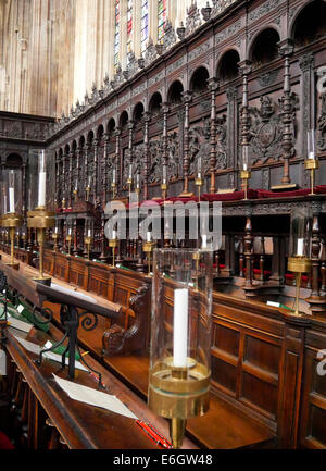 Intérieur de la chapelle du Kings College de Cambridge en Angleterre Banque D'Images