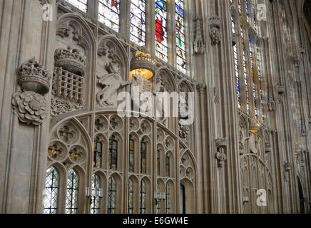 Intérieur de la chapelle du Kings College de Cambridge en Angleterre Banque D'Images