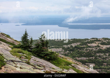 Vue de Cadillac Mountain dans l'Acadia National Park, Maine. Banque D'Images