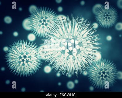 Cellules Virus focus sélectif. Grande résolution de rendu 3D très détaillés Banque D'Images
