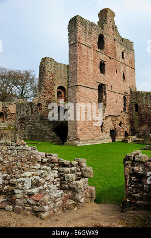 Ruines du château de Norham, Northumberland, England Banque D'Images