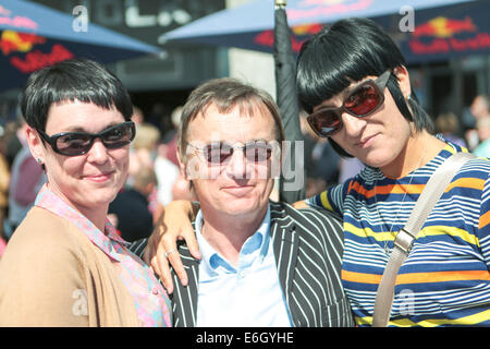 Mod All Weekender, Brighton 2014, Madeira Drive, Brighton, East Sussex, ROYAUME-UNI . Il s'agit d'un rassemblement de la culture Mod britannique événement annuel sur la côte sud de l'Angleterre avec le scooter classique comme mode de transport choisi. 23 août 2014 David Smith/Alamy Live News Banque D'Images