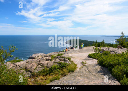 Vue depuis Gorhman Mountain, parc national d'Acadia, Mount Desert Island, Maine Banque D'Images