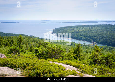 Vue depuis Gorhman Mountain, parc national d'Acadia, Mount Desert Island, Maine Banque D'Images