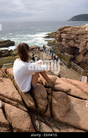 Thunder Hole, l'Acadia National Park, Maine USA. Banque D'Images
