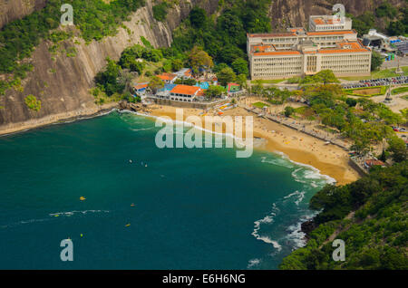 Praia Vermelha beach vue depuis le Pain de Sucre Banque D'Images