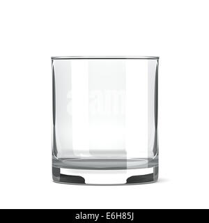 Seul le tableau vide Transparent verre Tumbler sur fond blanc Banque D'Images