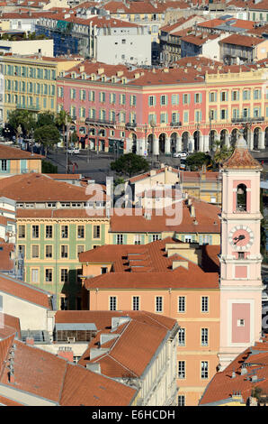 Vue aérienne sur la vieille ville ou quartier historique de Nice Alpes-Maritimes Côte d'Azur ou Côte-d'Azur rance Banque D'Images