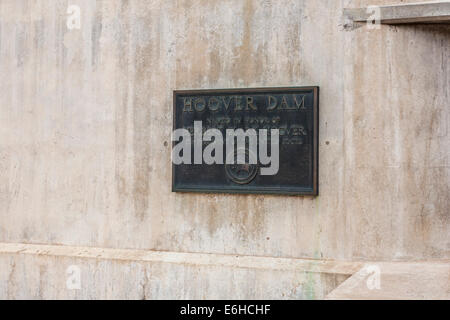 Membres de la plaque du Barrage de Hoover est nommé en l'honneur de Herbert Clark Hoover, président de l'United States Banque D'Images