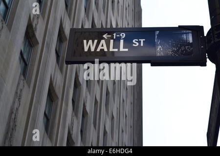 Plaque de rue de New York, Wall Street Banque D'Images