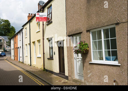 Maison mitoyenne à vendre à Brecon Powys Pays de Galles UK Banque D'Images