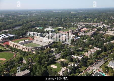 Vue aérienne de l'Université de Princeton et stadium Banque D'Images