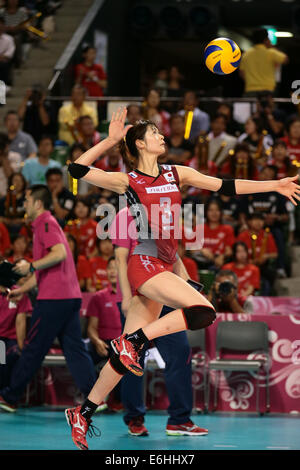 Ariake Coliseum, Tokyo, Japon. 23 août, 2014. Saori Kimura (JPN), le 23 août 2014 - Volley-ball : FIVB World Grand Prix 2014 final round match entre le Japon 3-0 Belgique à Ariake Coliseum, Tokyo, Japon. © AFLO SPORT/Alamy Live News Banque D'Images