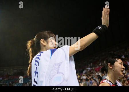 Ariake Coliseum, Tokyo, Japon. 23 août, 2014. Saori Kimura (JPN), le 23 août 2014 - Volley-ball : FIVB World Grand Prix 2014 final round match entre le Japon 3-0 Belgique à Ariake Coliseum, Tokyo, Japon. © AFLO SPORT/Alamy Live News Banque D'Images