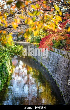 Kyoto, Japon à chemin du philosophe à l'automne. Banque D'Images