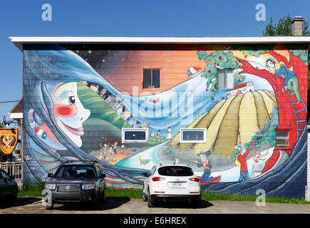 Une photo murale à Bonaventure, Gaspésie en montrant des scènes de campagne Banque D'Images