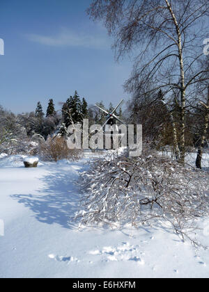 Jardins Kingsbrae, au Nouveau-Brunswick, en hiver Banque D'Images