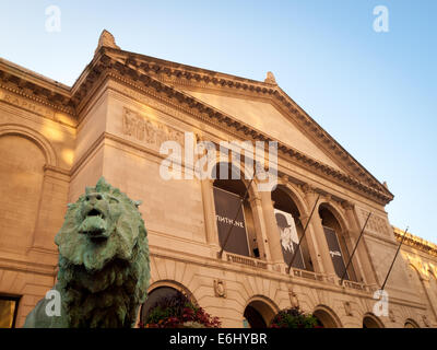 Une vue de l'extérieur de l'Art Institute de Chicago. Chicago, Illinois. Banque D'Images