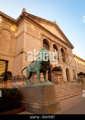 Une vue de l'extérieur de l'Art Institute de Chicago. Chicago, Illinois. Banque D'Images