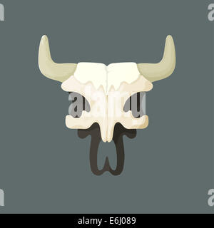 Vector illustration de bull crâne d'Ouest sauvage Banque D'Images