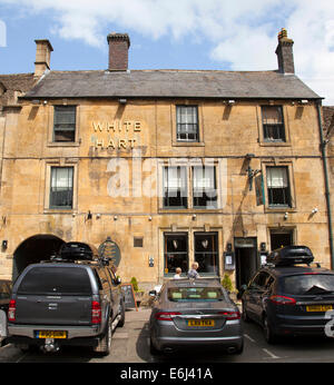 Le White Hart, Stow-on-the-Wold, les Cotswolds, Gloucestershire, Angleterre, Royaume-Uni Banque D'Images